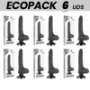 ECOPACK 6 UNITÉS - BASECOCK VIBRATEUR RÉALISTE 2-1 NOIR 18.5 CM -O- 4 CM BASECOCK