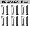 ECOPACK 6 UNITÉS - BASECOCK VIBRATEUR RÉALISTE 2-1 NOIR 20 CM -O- 4 CM BASECOCK