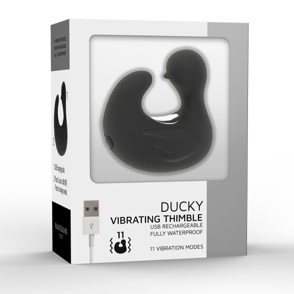 BLACK&SILVER - DÉ À DÉS À CANARD RECHARGEABLE EN SILICONE STIMULANT DUCKYMANIA BLACK&SILVER