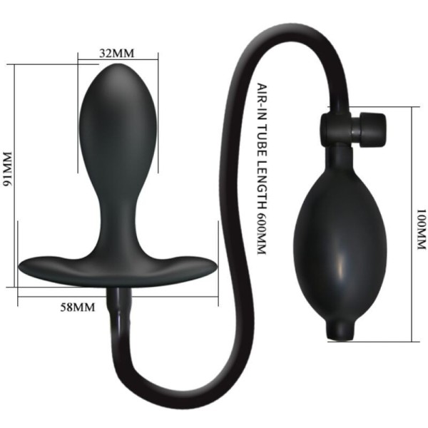 PRETTY LOVE - PLUG ANAL GONFLABLE NOIR PRETTY LOVE - Bouchons anaux