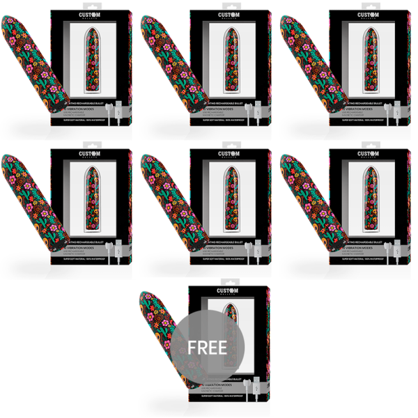 BALAS PERSONALIZADAS - BALA MAGNÉTICA DE CRÂNIO RECARREGÁVEL 10 INTENSIDADES 6 + 1 BALAS PERSONALIZADAS GRATUITAS