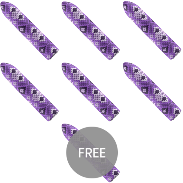 CUSTOM BULLETS - RECHARGEABLE SNAKE VIOLET MAGNETIQUE BULLET 10 INTENSITES 6 + 1 OFFERTE CUSTOM BULLETS