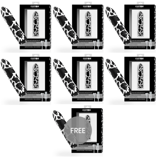 CUSTOM BULLETS - BALLE MAGNETIQUE RECHARGEABLE VACHE 10 INTENSITES 6 + 1 OFFERTE CUSTOM BULLETS