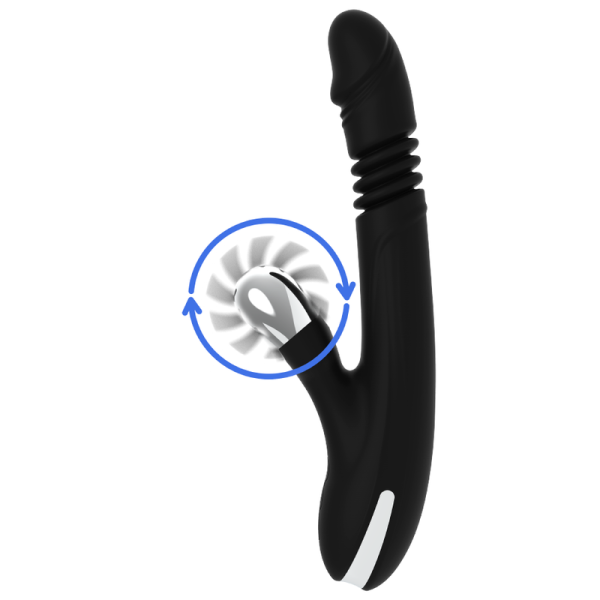 BLACK&SILVER - VIBRADOR BUNNY REED UP & DOWN BLACK&SILVER