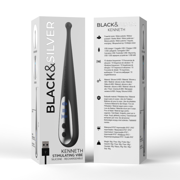 BLACK&SILVER - VIBE STIMULANTE KENNETH BLACK&SILVER - Pour clitoris