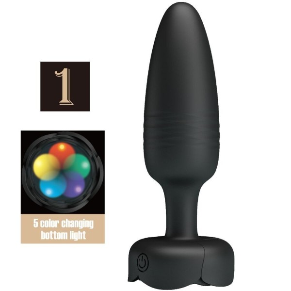 BONITO AMOR - PLUG ANAL TARION COM LUZ LED PRETO 12,5 CM BONITO AMOR