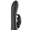 BLACK&SILVER - DJ. STIMULATEUR DE LAPIN RECHARGEABLE EN SILICONE ADAM NOIR BLACK&SILVER