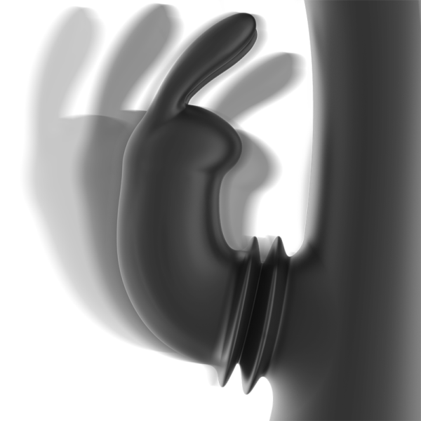 BLACK&SILVER - DJ. STIMULATEUR DE LAPIN RECHARGEABLE EN SILICONE ADAM NOIR BLACK&SILVER