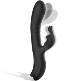 BLACK&SILVER - STIMULATEUR DE LAPIN EN SILICONE RECHARGEABLE JAMIE NOIR BLACK&SILVER