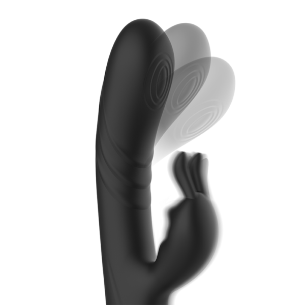 BLACK&SILVER - STIMULATEUR DE LAPIN EN SILICONE RECHARGEABLE JAMIE NOIR BLACK&SILVER