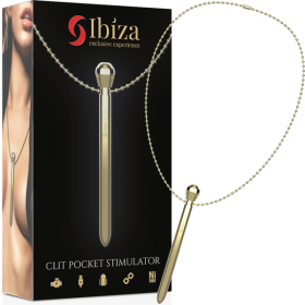 IBIZA - STIMULATEUR DE POCHE CLITO COLLIER CHARGEUR USB 12 MODES DE VIBRATION DORÉ 12,2 X 1,5 IBIZA TECHNOLOGY