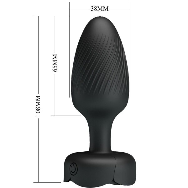 PLUG ANAL VARIAN CON LUZ LED NEGRO 10,8 CM PRETTY LOVE