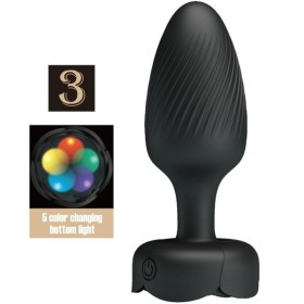 PLUG ANAL AVEC LUMIÈRE LED NOIR 9,8 CM PRETTY LOVE - Bouchons anaux