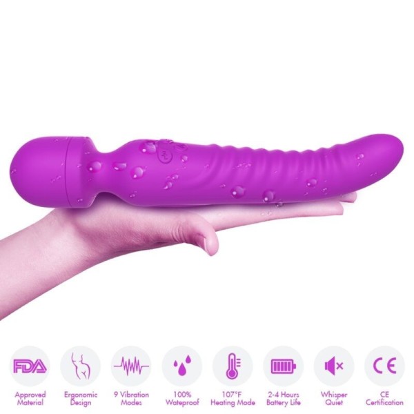 ARMONY - MASAJEADOR MISSION Y VIBRADOR EFECTO CALOR VIOLETA MASAJ