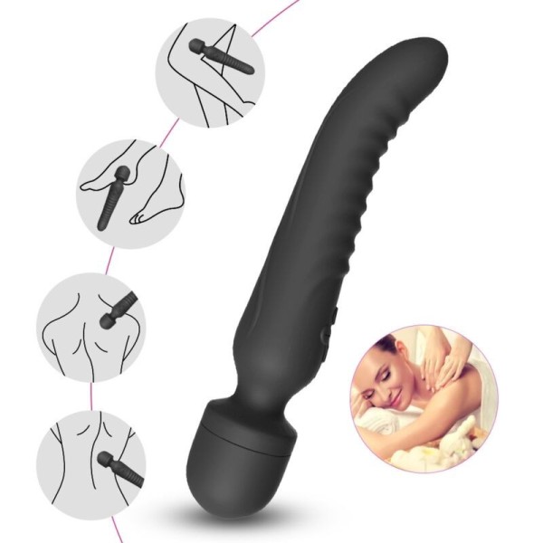 ARMONY - MASAJEADOR MISSION Y VIBRADOR EFECTO CALOR NEGRO MASAJEA