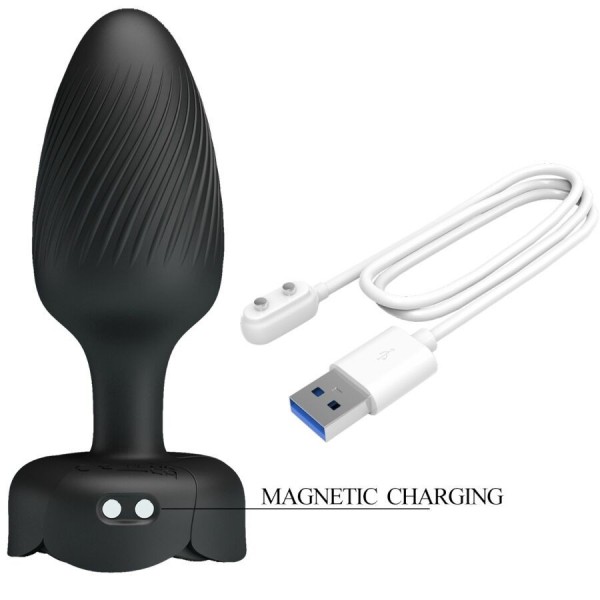 PLUG ANAL AVEC LUMIÈRE LED NOIR 9,8 CM PRETTY LOVE - Bouchons anaux