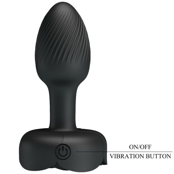 PLUG ANAL OLMAN AVEC LUMIÈRE LED NOIR 8,8 CM PRETTY LOVE