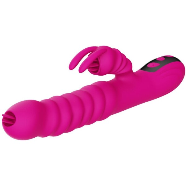 ARMONY - VIBRADOR MULTIFUNÇÃO COELHO LÍNGUA DUPLA EFEITO CALOR FÚCSIA VIBRADORES ARMONY
