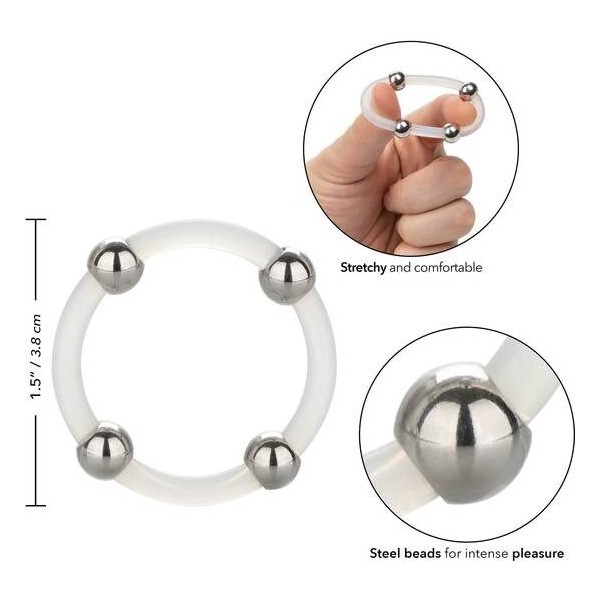 Calexotics - Anel de silicone frisado em aço L