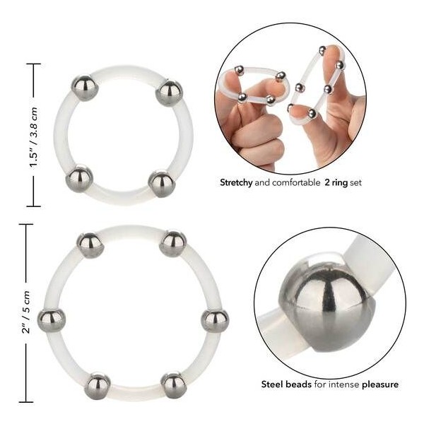 Calexotics - Ensemble DE Bagues EN Silicone Perlées EN Acier