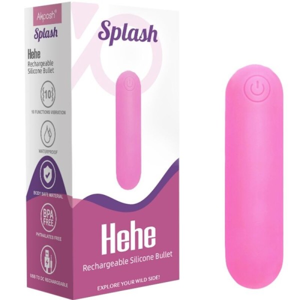 ARMONY - SPLASH HEHE VIBRATEUR BULLET SILICONE 10 VIBRATIONS 65 X 15 CM ROSE ARMONY STIMULATORS