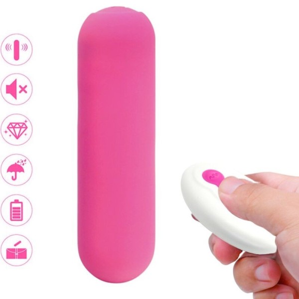 ARMONY - SPLASH JOIE VIBRATEUR BULLET TÉLÉCOMMANDE EN SILICONE 10 VIBRATIONS 75 X 19 CM ROSE ARMONY STIMULATORS