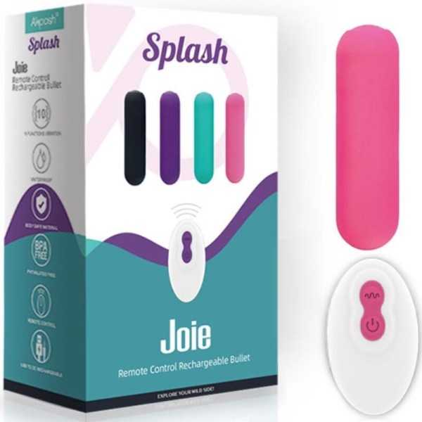 ARMONY - SPLASH JOIE VIBRATEUR BULLET TÉLÉCOMMANDE EN SILICONE 10 VIBRATIONS 75 X 19 CM ROSE ARMONY STIMULATORS