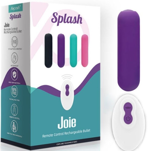 ARMONY - SPLASH JOIE VIBRATEUR BULLET TÉLÉCOMMANDE EN SILICONE 10 VIBRATIONS 75 X 19 CM VIOLET ARMONY STIMULATORS