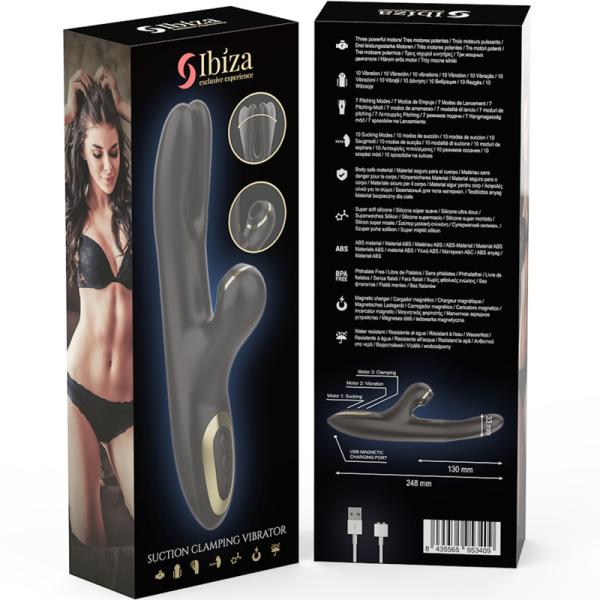 IBIZA - VIBRADOR DOBLE PINZA NEGRO TECNOLOGÍA IBIZA