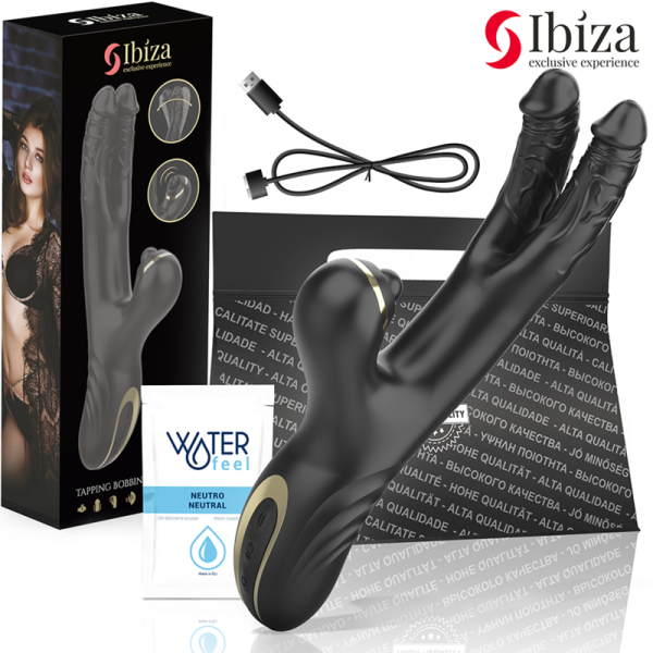 IBIZA - DOIS DRAGÕES VIBRADOR DUPLO PRETO TECNOLOGIA IBIZA