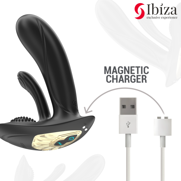 IBIZA - VIBRATEUR PORTABLE AVEC STIMULATION DU POINT G ET DU CLITORIS AVEC TÉLÉCOMMANDE IBIZA TECHNOLOGY
