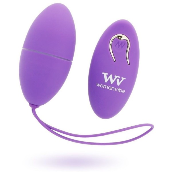 ALSAN EGG TELECOMMANDE NOIR SILICONE VIOLET WOMANVIBE - Télécommande