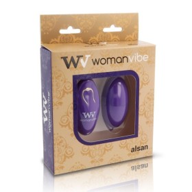 ALSAN EGG TELECOMMANDE NOIR SILICONE VIOLET WOMANVIBE - Télécommande