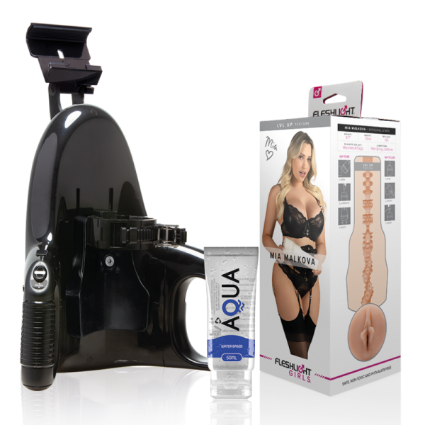 MASTURBATEUR MIA MALKOVA VAGINA LVL UP + LANCEMENT UNIVERSEL + LUBRIFIANT DE QUALITÉ AQUA 50 ML FLESHLIGHT GIRLS