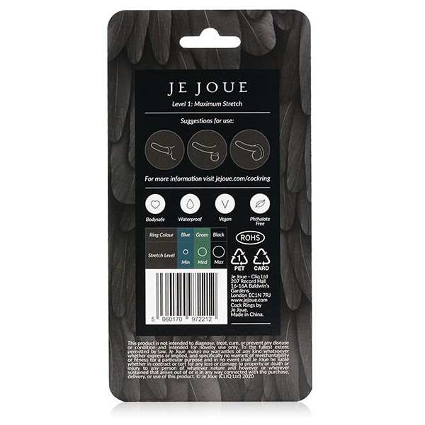 JE Joue - Anneau Pénial EN Silicone Extension Maximale - Noir