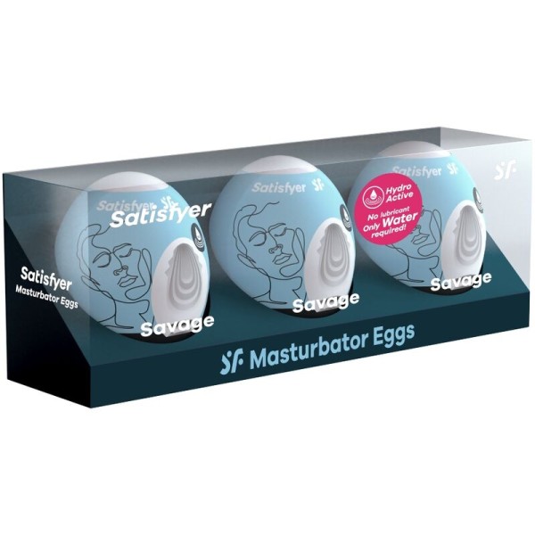 Satisfyer - 3 Huevos Masturbadores Savage - Kit Sex Toys