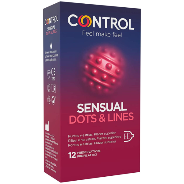CONTROL - PUNTOS Y LINEAS SENSUALES PUNTOS Y ESTRIAS 12 UNIDADES 
