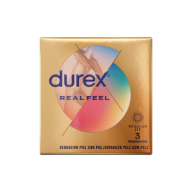DUREX - PRÉSERVATIFS REAL FEEL 3 UNITÉS DUREX CONDOMS - Sans latex