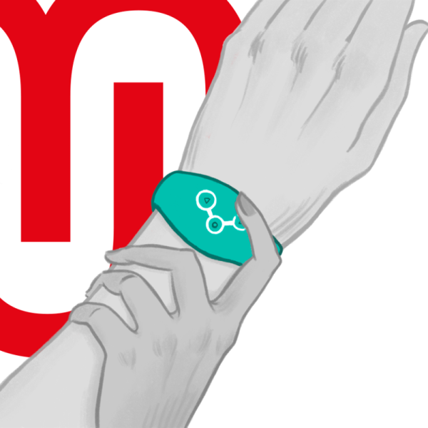 MONTRE À TECHNOLOGIE SANS FIL BLEU VERT WATCHME - Télécommande