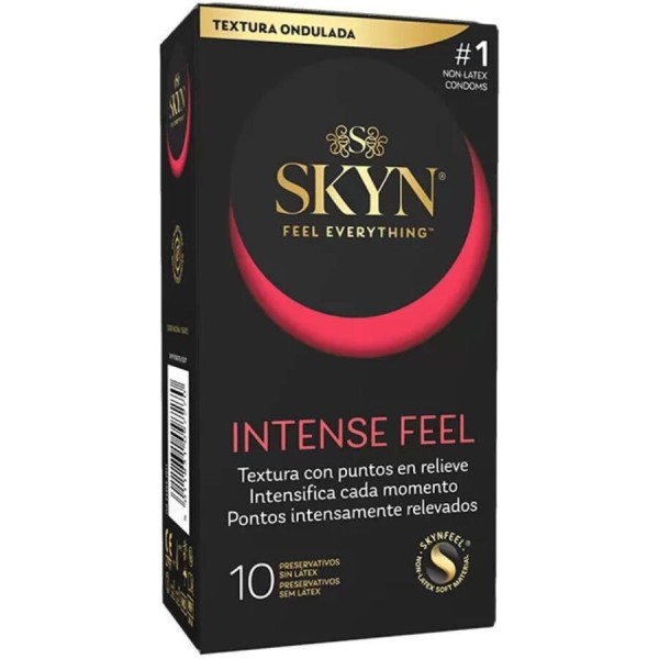 SKYN - PRÉSERVATIF TEXTURÉ À LA SENSATION INTENSE AVEC UN DESIGN ONDULÉ 10 UNITÉS SKYN