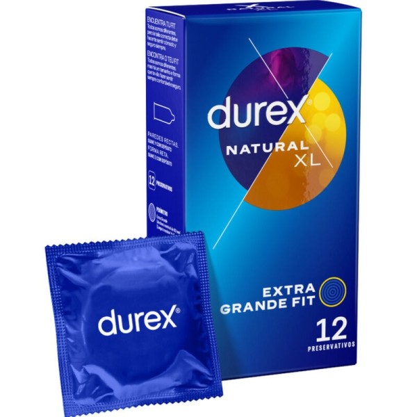 DUREX - NATURAL XL 12 UNIDADES CONDONES DUREX - Talla XL (grande)