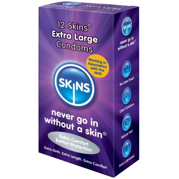 SKINS - CONDOM EXTRA LARGE 12 PACK SKINS - Taille XL (grande)