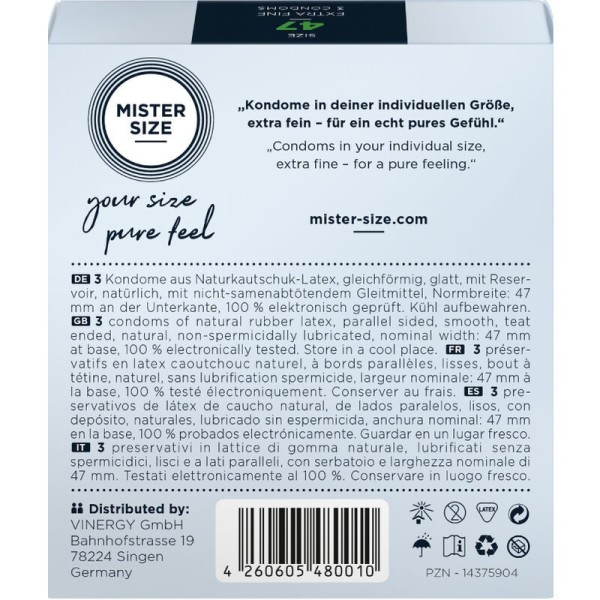 MISTER SIZE - PRÉSERVATIFS TAILLE XS 47 MM (3 UNITÉS) MISTER SIZE
