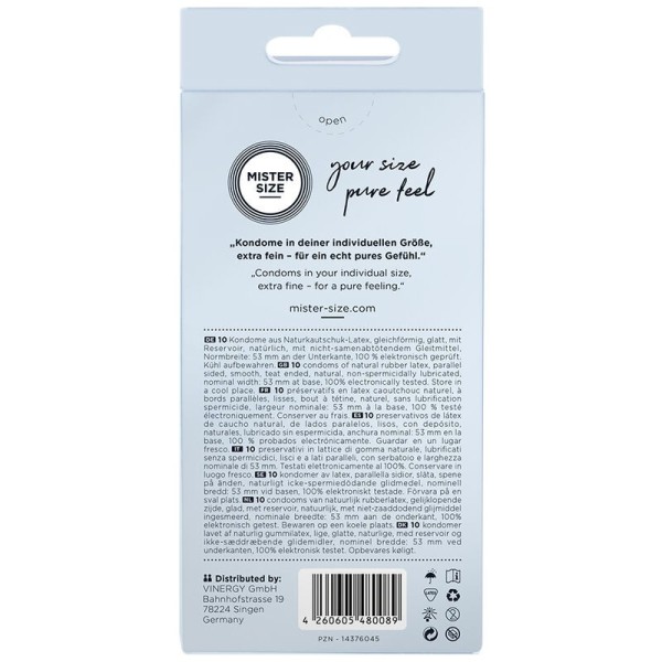 MISTER SIZE - PRÉSERVATIF TAILLE M 53 MM (10 UNITÉS) MISTER SIZE