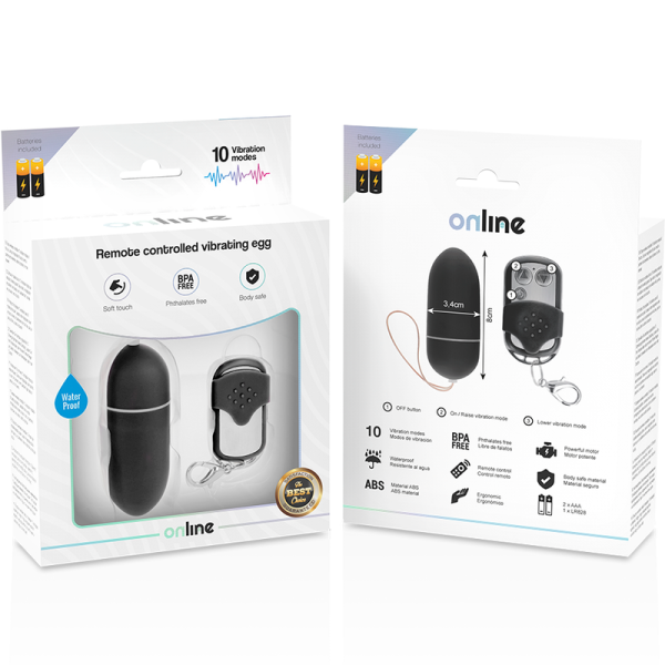ONLINE - OEUF VIBRANT TÉLÉCOMMANDE L NOIR ONLINE - Télécommande