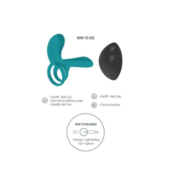 Xocoon - Anneau Vibrateur Couples Vert – Cockring avec vibration