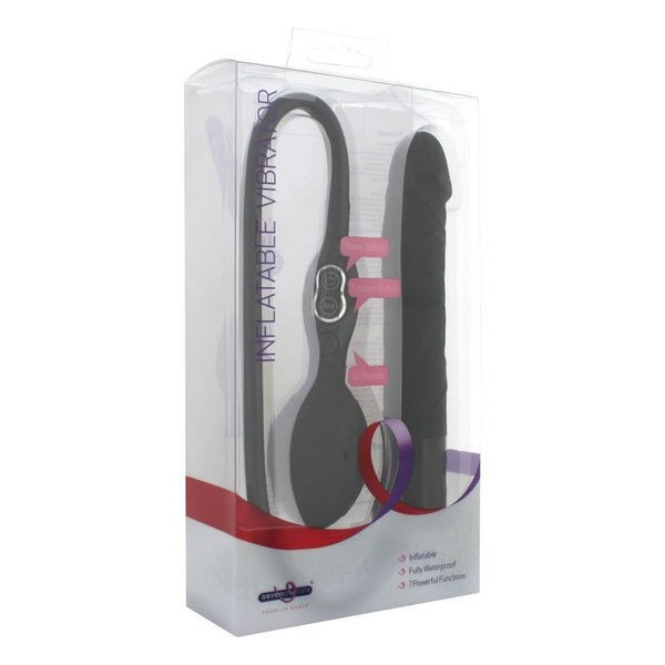 VIBRADOR HINCHABLE SEVEN CREACIONES NEGRO - 100% impermeable