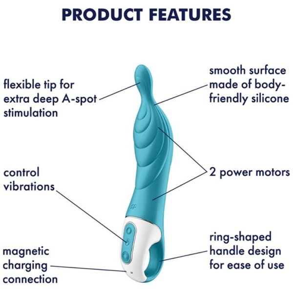 SATISFYER - VIBRATEUR AMAZING 2 ASPOT TURQUOISE SATISFYER VIBRATOR