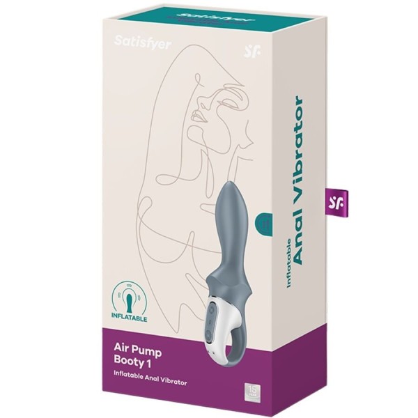 SATISFYER - BOTÍN AIR PUMP 1 VIBRADOR ANAL HINCHABLE GRIS VIBRADO