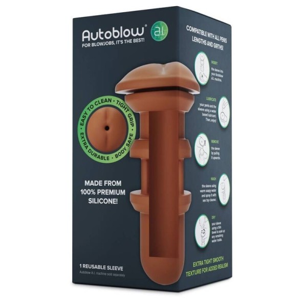AUTOBLOW - AI ANUS SLEEVE MARRON AUTOBLOW - Vagins avec vibration